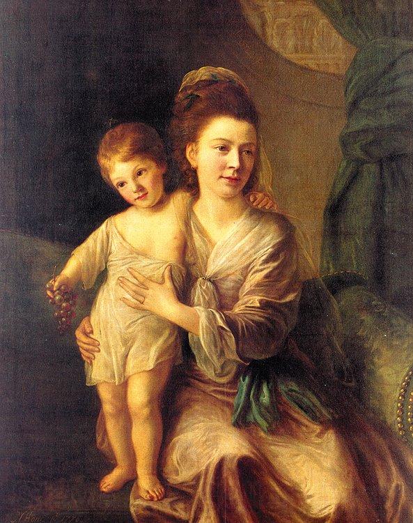 Hone, Nathaniel Anne Gardiner with her Eldest Son Kirkman Norge oil painting art